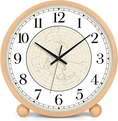 Vista 17 de Maxspace Reloj de mesa de madera, reloj de escritorio silencioso sin tictac de 8 pulgadas, funciona con pilas, reloj analógico de escritorio