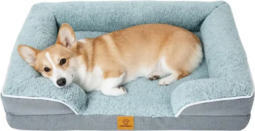 Vista 10 de Sofá para perros y gatos, sofá lavable para mascotas pequeñas, 30 Acogedora cama estilo sofá con lados elevados, amortiguación de felpa y una funda