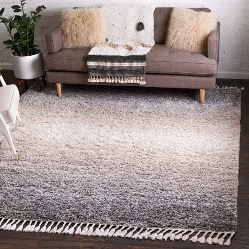 Vista 16 de Unique Loom Hygge Shag Collection - Alfombra rectangular de 2 pies 2 pulgadas x 3 pies 1 pulgada, color blanco y negro