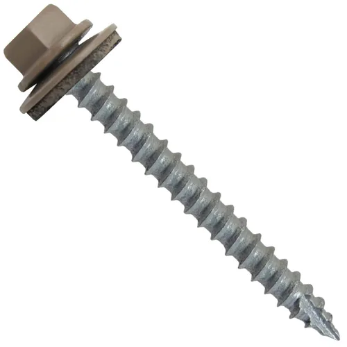 Vista 173 de TORNILLOS PARA TECHOS DE METAL #14: (250) Tornillos x 1" ABC GRIS Tornillo para techo de chapa metálica con cabeza hexagonal y arandela.