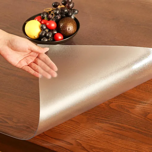 Vista 12 de ETECHMART Protector de mesa de plástico transparente rectangular de 12 x 24 pulgadas, protector de mesa grueso impermeable transparente para mesa
