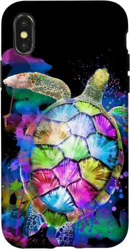 Vista 5 de Rainbow Turtle Design Colorful Turtle Print Sea Turtle Shell Case for iPhone 17