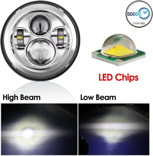 Vista 3 de Belt&Road - Faro delantero LED redondo de 7 pulgadas para 2014-2023 + HD Street Glide Special y Road King Special, Hi-Lo Beam con adaptador de doble