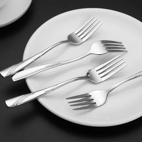 Vista 7 de Bringer Tenedor de postre de acero inoxidable, juego de tenedores pequeños para pasteles/ensaladas, paquete de 12