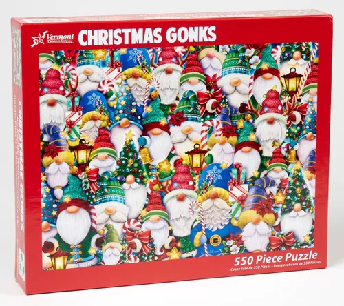 Vista 3 de Vermont Christmas Company Christmas Gonks - Rompecabezas de 550 piezas