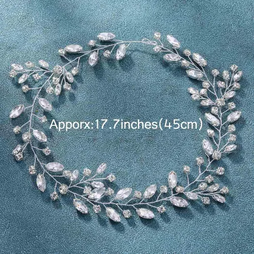 Vista 2 de JAKAWIN Bride Wedding Hair Piece Rhinestone Bridal Hair Accessories Diamond Hair Vine for Women HV113
