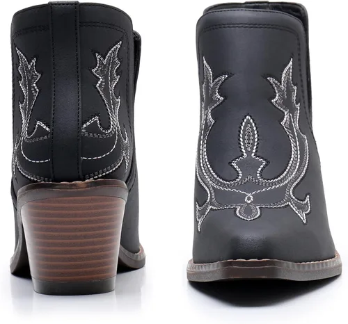 Vista 2 de Blikcon Botas vaqueras bordadas occidentales para mujer