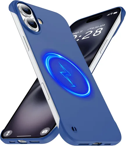Vista 28 de GRECAZO Funda magnética delgada para iPhone 15 Plus de 6.7 pulgadas (2023), ultrafina, ligera, duradera, sin marco, mate, rígida, MagSafe con anillo