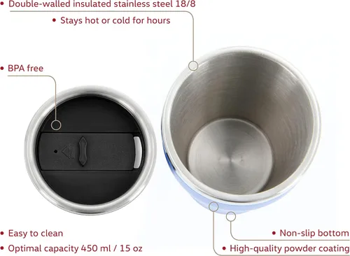 Vista 2 de BRISA VW Collection - Double-Wall Stainless Steel Insulated Tumbler Azul