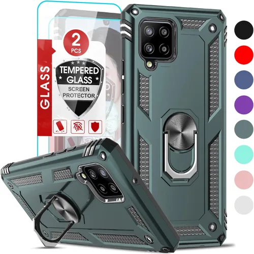 Vista 243 de LeYi Funda para Samsung Galaxy A05 (no compatible con A05S) con protector de pantalla y protector de lente de cámara, funda resistente de grado Negro
