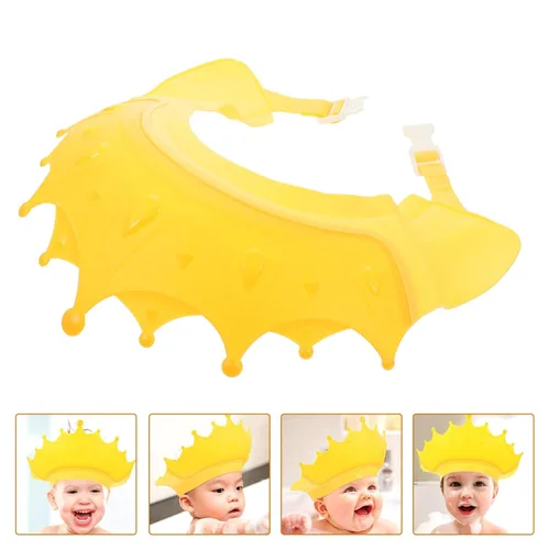 Vista 4 de Gorro de ducha ajustable para niño y niña, gorro de baño portátil con bonito diseño, práctico champú y niños pequeños