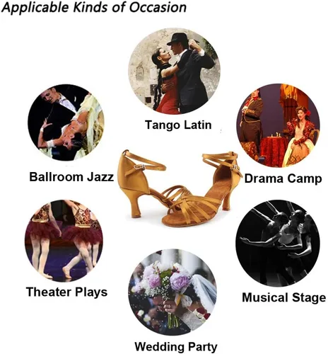 Vista 3 de Zapatos de baile latino para mujer, zapatos de baile de salón de baile de jazz