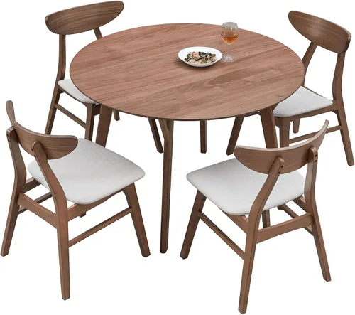 Vista 11 de Dining Chairs Set of 2, Modern Soft Upholstered Kitchen Side Chairs with Wooden Frame, Table & Chair Sets for Dining Room, Living Room, Black