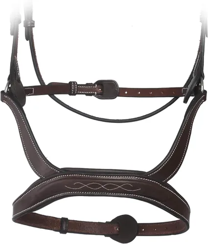 Vista 5 de Exion Horse - Brida anatómica con destello combinado Brida monocrown acolchada suave con riendas de goma Brida de salto premium para caballos