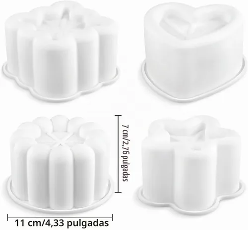 Vista 2 de 4 moldes de silicona antiadherentes para suministros de hornear, molde cuadrado de estrella, corazón, flor, pastel, moldes de silicona para pudín