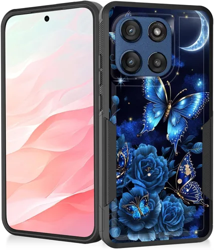 Vista 147 de Funda para Moto G Play 4G 2024, resistente de doble capa híbrida de policarbonato duro, goma suave, a prueba de golpes, funda protectora resistente