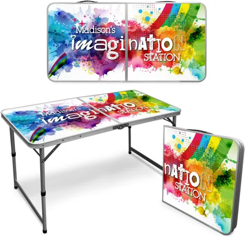 Vista 8 de Infusion Mesa plegable prémium personalizada de 4 pies para artes y actividades