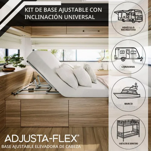 Vista 6 de Boyd Sleep Kit de cama ajustable tamaño individual: base inclinada de cabeza motorizada con control remoto inalámbrico, fácil montaje, cero espacio