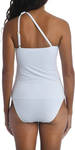 Vista 2 de AMAVI Conjunto de traje de baño tankini de un hombro para mujer y parte inferior de bikini hipster