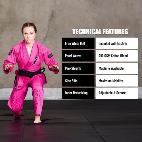Vista 6 de Elite Sports Ultra ligero BJJ GI para mujer - IBJJF Jiu-Jitsu GI para niñas y mujeres (consulte la guía especial de tallas)