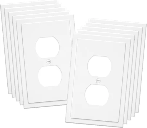 Vista 10 de Placa Decorativa de Pared de Borde Moderno de 2 Enchufes, Cubierta para Interruptor de Salida, Doble Decorador, Placa Frontal Eléctrica