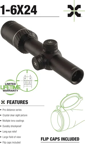 Vista 2 de Optics - Alcance táctico para rifle de 1-0.236x0.945 in, negro, talla única