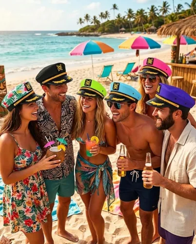 Vista 3 de dodowin Sombrero de capitán marinero para hombres y mujeres adultos