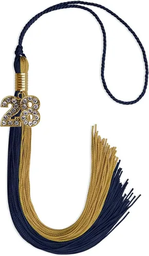 Vista 116 de Endea Graduation Borla de doble color con dije dorado (negro/oro brillante, 2022)