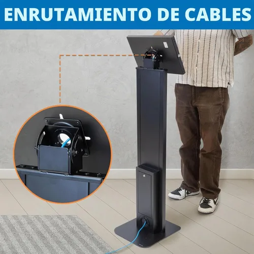 Vista 9 de Mount-It! Soporte de tablet antirrobo para piso y quiosco, quiosco de piso comercial con recinto universal, soporte de montaje de tablet
