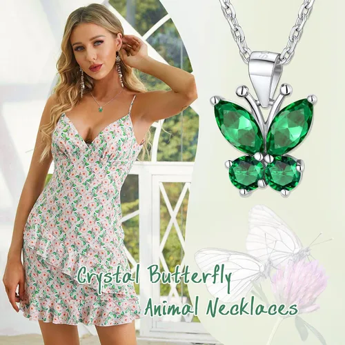 Vista 6 de Aretes de plata de ley con diseño de mariposa para mujeres y niñas, granate, amatista, azul, esmeralda, zafiro, rosa, mariposa, regalo de San