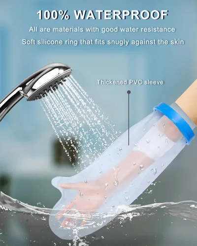 Vista 8 de CureSquad Brazo de cubierta de ducha fundido, fundas de fundición para ducha, cubierta de fundición impermeable para adultos, protección de yeso