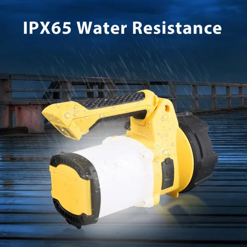 Vista 4 de Foco recargable 3 en 1, 6 modos de linterna LED de mano recargable, luz de campamento de energía portátil, IP65 impermeable adecuada para senderismo