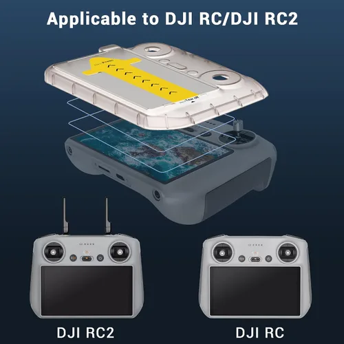 Vista 4 de CYNOVA Protector de Pantalla DJI RC2 con Kit de Alineación Automática, Protector de Pantalla de Vidrio Templado HD para Controlador DJI RC, Película