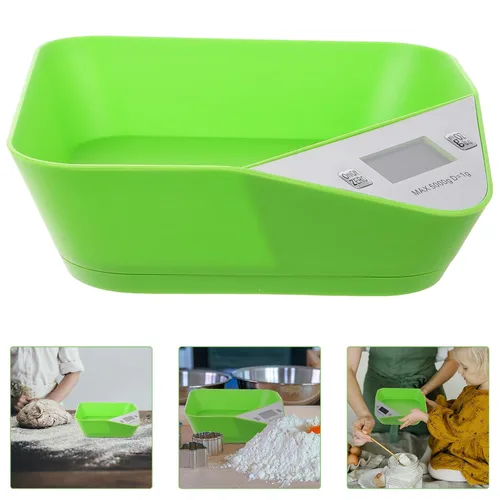 Vista 8 de Toyvian Báscula digital de cocina con cuenco integrado, pesaje preciso de alimentos para hornear y cocinar, diseño de botón simple, compacto,