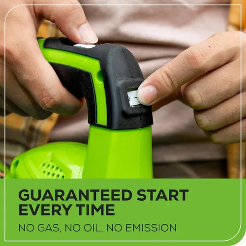 Vista 4 de Greenworks Soplador/barredora de hojas de 40 V, 150 MPH / 135 CFM, ligero, silencioso, con batería de 2.0 Ah y cargador, perfecto para el cuidado