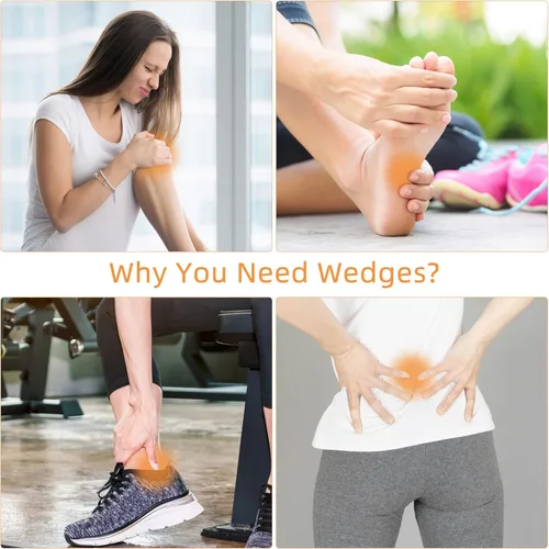 Vista 3 de Yoga Foam Wedge Blocks (Pair), Calf Raise Block, Calf Stretcher, Yoga Wrist Support, Balance, Pushup, Fitness, Pilates, Heel Stretcher, Squat Wedge