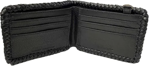 Vista 2 de Harley-Davidson - Cartera de cuero plegable para hombre con protección RFID, color negro, Negro -, Cartera Rfid