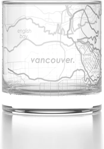 Vista 5 de Well Told Vaso de whisky grabado con el mapa de la ciudad de Barcelona, España - Vaso de whisky grabado con mapa de la ciudad para amantes