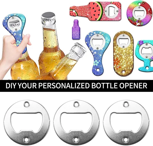 Vista 6 de Kit de inserción de abrebotellas, juego de 20 abridores de botellas redondos para bricolaje llave de cerveza, abridor de botellas, sacacorchos