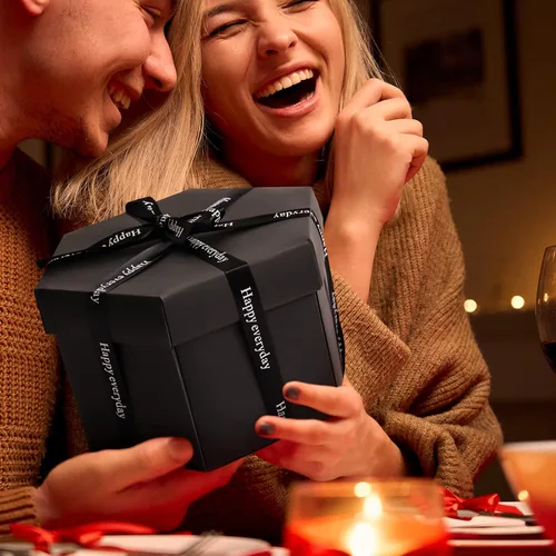 Vista 2 de Vienrose Juego de caja de regalo de explosión, caja de fotos de regalo sorpresa, creativa, álbum de recortes, accesorios para parejas, regalos