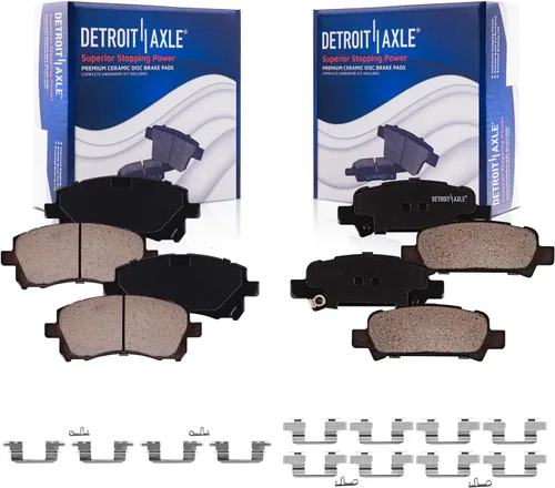 Vista 9 de Detroit Axle - Pastillas de Freno Delantero Izquierdo Reemplazo de Pinza de Disco para Dodge Ram 1500 Dakota Mitsubishi Raider - Juego de 3 piezas