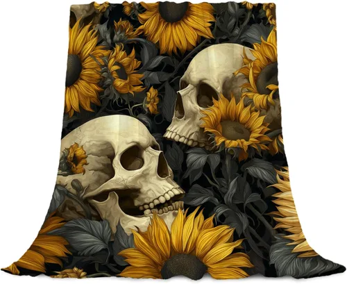 Vista 17 de YeeJu Manta de Halloween pequeña de fantasma espeluznante negro, manta de Halloween para bebé, manta acogedora suave y ligera de felpa de forro
