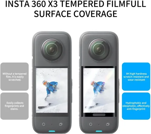 Vista 4 de JasonMighty para Insta360 X3 Kit de accesorios de protección Camera Case,Silicone Cover,Lens Guards,Screen Tempered Glass ,Provide full camera