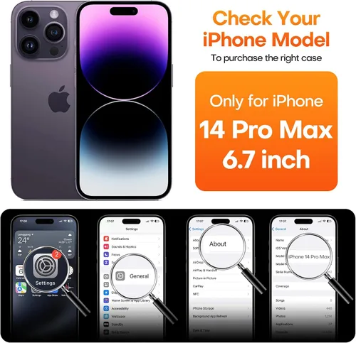 Vista 2 de CellEver Funda magnética fuerte para iPhone 14 Pro Max [para carga MagSafe] [protección de cámara] protección de alta resistencia, funda de silicona