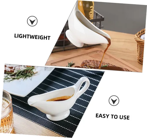 Vista 6 de Taza de cerámica para salsa de leche con mango ergonómico para aderezos de ensalada, mantequilla caliente de miel