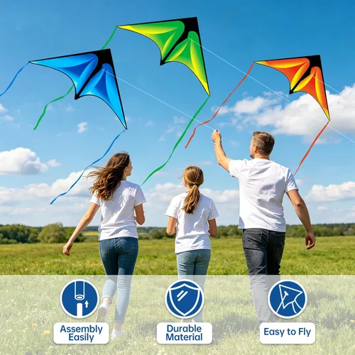 Vista 3 de Delta Kite Set para niños y adultos, paquete de 3 cometas para adultos
