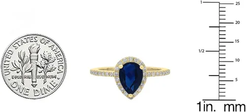 Vista 3 de Dazzlingrock Collection Anillo de compromiso de oro blanco con forma de lágrima de oro blanco de 14 quilates de 0.354 x 0.236in de oro blanco