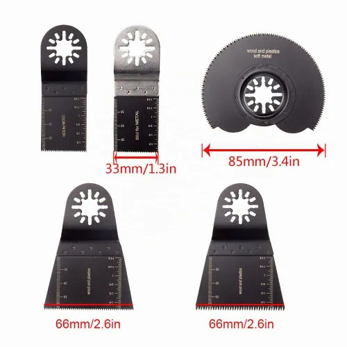 Vista 2 de CBtone - Juego de 5 cuchillas multiherramienta de metal oscilante, afilador universal de hojas de sierra oscilantes de madera, kits de cuchillas