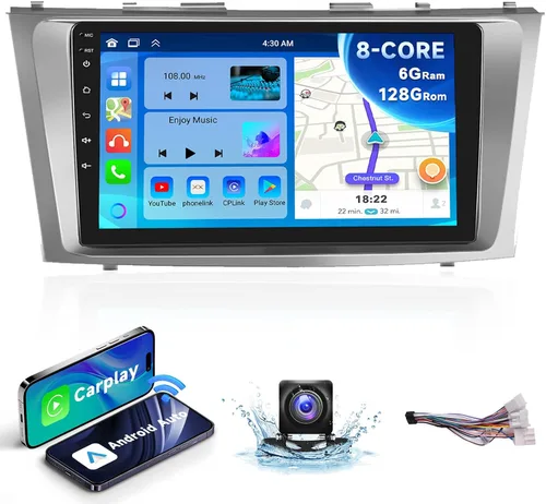Vista 10 de Radio de coche 5GHz-WiFi 2G+64G para Toyota Camry 2006 2007 2008 2009 2010 2011 con CarPlay Android Auto, 9 pulgadas pantalla táctil Android 15