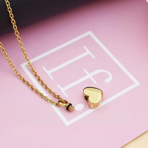 Vista 3 de Joyería de cremación de corazón pequeño para cenizas de acero inoxidable 316L colgante de urna conmemorativa personalizada joyería de recuerdo